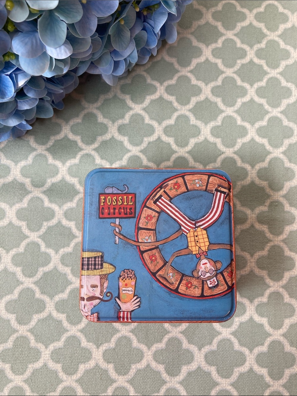 Fossil Tin Watch Box Circus Monkey 2000